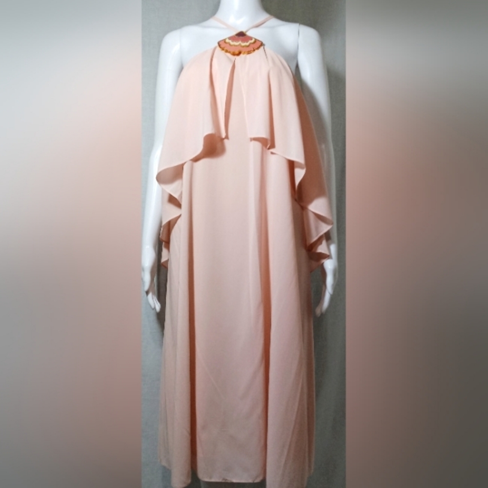 Trina Turk Silk Blend Halter Dress